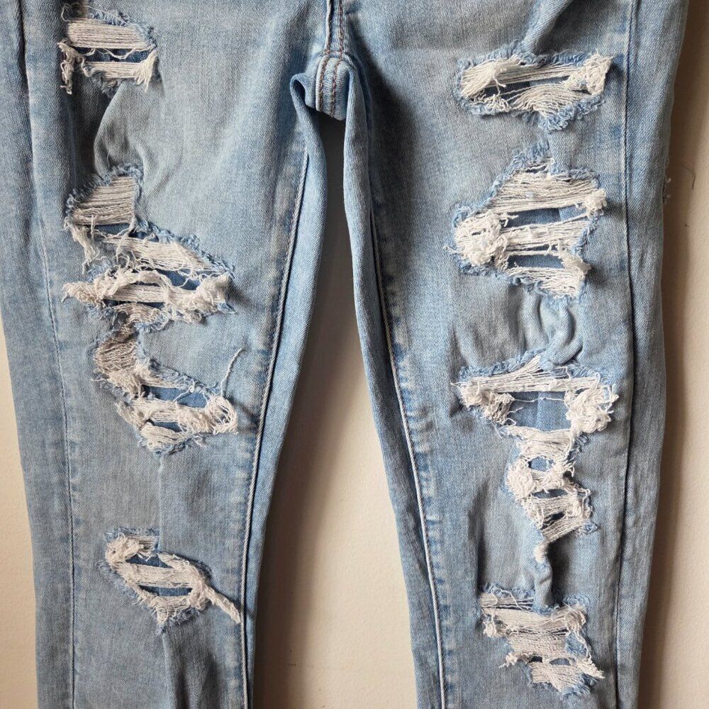 EUC AMERICAN EAGLE OUTFITTERS NEXT LEVEL STRETCH HI RISE JEGGING RIPPED SIZE 4 R - Picture 5 of 16